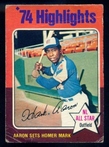 1975 TOPPS OPC O PEE CHEE BASEBALL #1 HANK AARON LG-VG ALL STAR BRAVES Brewers