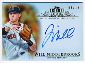 2013 Topps Tribute Will Middlebrooks Autographs Gold Auto #TA-WM (08/15)