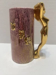 Vintage MCM Nude Woman Ceramic Mug Gold & Mauve Glazed D P S Girly Pin Up Sexy - Bild 1 von 13