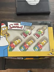 Juego de 10 luces de Navidad Kurt Adler Los Simpson de colección 5 cubiertas Homer Bart sin usar, en caja 2003 - Imagen 1 de 5