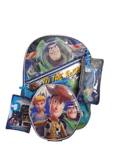 Disney Toy Story 4 Niños 16"" Mochila Escolar Bolso para Libros Caja de Almuerzo Juego de 5 Piezas NUEVO - Imagen 1 de 7