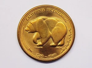 CALIFORNIA BICENTENNIAL COIN USA UNITED STATES 1769 - 1969 LARGE 39mm ATEMBERAUBEND  - Bild 1 von 2
