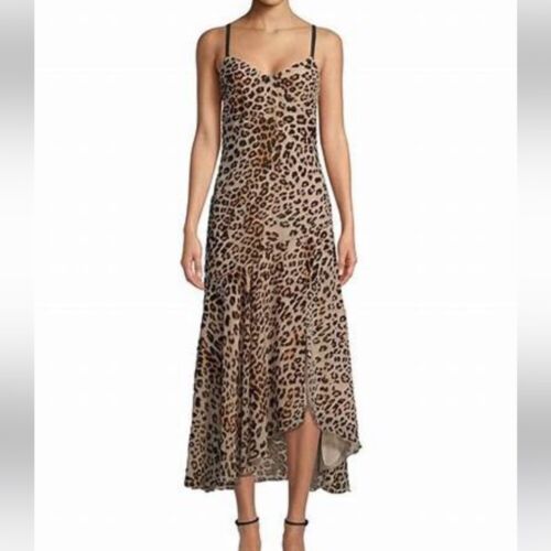 NICOLE Miller collection NWT Leopard-Print Burnout Slip Dress sexy party date