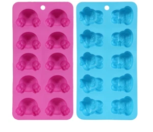 Nuevo Moldes de Cubo de Hielo en forma de goma cara o pies conejo de Pascua ~ Elección - Imagen 1 de 6