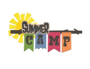 PREMADE SCRAPBOOK PAPER PIECING-FOR LAYOUT-KIDS-BOY-GIRL-TITLE-SUMMER CAMP - Picture 1 of 1