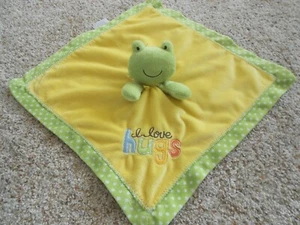 Carters Frog I Love Hugs Lovey Rattle Yellow and Green - Picture 1 of 3