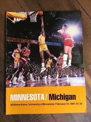 Minnesota Gophers 1985 NCAA basketball program vs Michigan Wolverines - Image 1 of 2