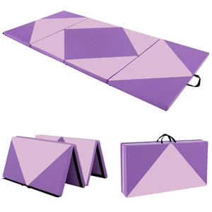 8' x 4' x 2" Folding Exercise Mat Waterproof PU Leather EPE Foam w/Carry Handles - Picture 1 of 8