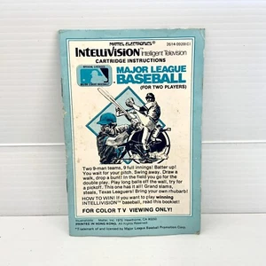 Mattel Intellivision Major League Baseball Cartridge Instructions - Free Postage - Picture 1 of 2