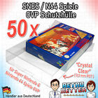 50x Crystal Clear Schutzh&#252;lle - Super Nintendo | N64 Spiele OVP Karton - SNES 64