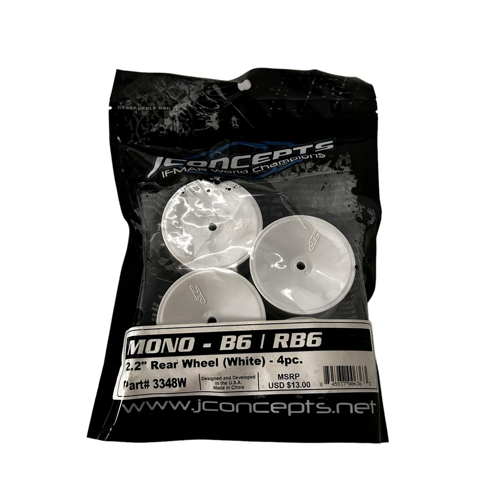 JCO3348W JConcepts Rear Mono, 12mm Hex Wheel, White: 4 Piece New - Image 1 of 4