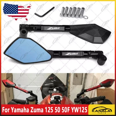 US For Yamaha Zuma 50 50F YW125 Rear View Mirror Side Mirror Accessories Black Foto 1 de 4