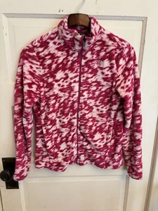 The North Face Girls Osolita Full-Zip Jacket Pink White Fleece Size XL 14-16 - Picture 1 of 10