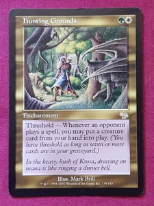 Magic The Gathering JUDGMENT HUNTING GROUNDS white/green card MTG - Picture 1 of 2