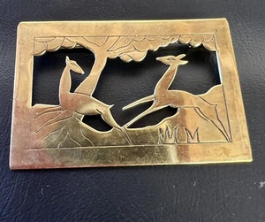 Broche Art Deco Vintage Collection Gazelle Signé Avec Monogramme JD - Bild 1 von 8