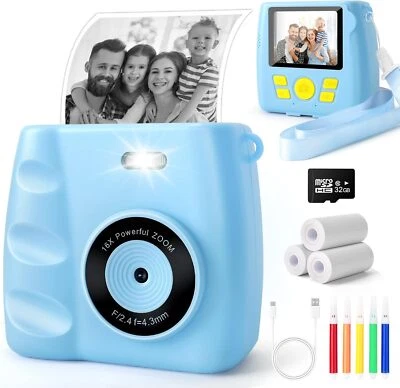 Kinderkamera Sofortbildkamera DigitalKamera 1080P 16x Digitalzoom mit 32GB Karte - Bild 1 von 4