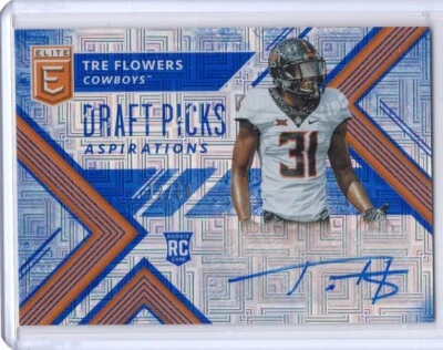2018 Panini Elite Draft Picks Auto Aspirations Blue #249 Tre Flowers RC 12/30 - Image 1 of 2