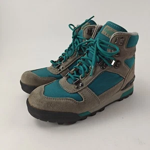 VTG Vasque Womens Hiking Boots Nubuck Brown Teal Size 8.5 7591 Made In Korea - Picture 1 of 14