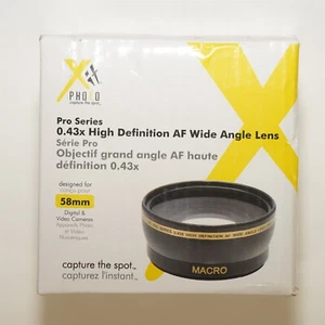 Xit Pro 58mm 0.43x Professional Wide Angle Lens Macro Adapter XT58WAB - Picture 1 of 2
