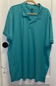 “M ®” Golf Polo Shirt Men 2XL/2XG Blue-Green Pullover Comfy 100% Egyptian Cotton