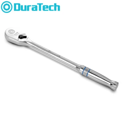 DURATECH 1/4" Drive Ratchet Handle Ratchet Wrench 90Tooth w/8" Extra Long Handle - Image 1 of 4