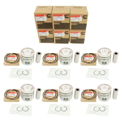 6x Piston & Piston Rings Kit Fits For 07-19 Dodge Ram 6.7 Cummins 4955520 DIESEL Foto 1 de 4