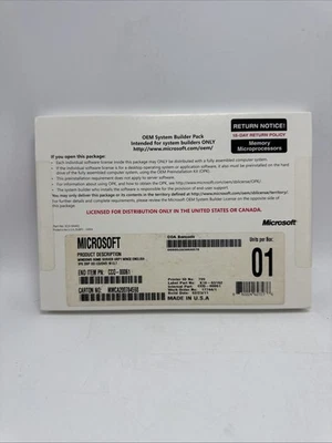 Microsoft Windows Home Server OEM System Builder Pack Hecho en EE. UU. X10-63162 Sellado Foto 1 de 4