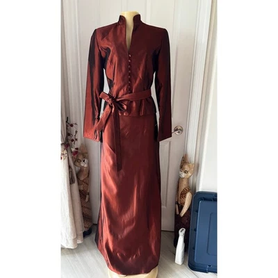 JS COLLECTION Iridescent Taffeta in Copper Color Size 6 Beautiful and elegant - Image 1 of 4