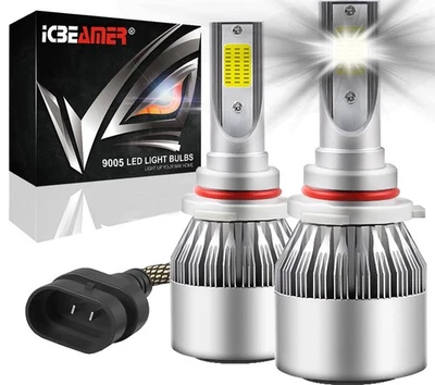 9005 HB3 LED COB Canbus Super White 6000K 36W Replacement High Beam Bulbs I19 - Image 1 of 4