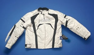 HWK Motorcycle Jacket Armoured Safety, Black and White/Cream, Size LG, Brand New - Bild 1 von 14