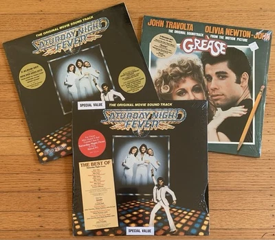 Saturday Night Fever + Grease Soundtrack 1st press factory sealed + rare promo - Image 1 of 4