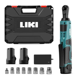 Cordless Ratchet Wrench 3/8" 12V - Electric Socket Wrench Set with 8 Sockets ... - Picture 1 of 6