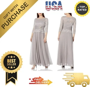 Cachet Women's 3/4 Sleeve Boat Neck Dress Mother of the Bride Size 8 Mocha - Picture 1 of 4