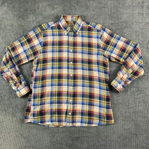 Gitman Bros Shirt Mens Medium Check Plaid Long Sleeve Multi Color Casual - Picture 1 of 11