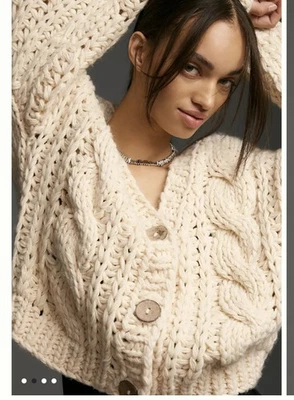 Raga Alaska Cable Cardigan Sweater Size M — 第 1/4 张图片