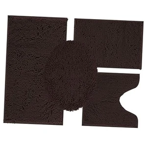 Chenille Bath Rug Set 4 Piece with Toilet Lid Cover and Rug Set Combo, Soft - Picture 1 of 6