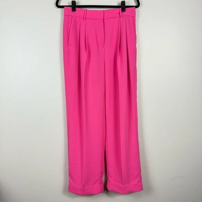 J. Crew Hot 粉色阔腿裤长裤女式 4 办公室芭比商务休闲 — 第 1/4 张图片