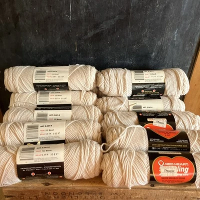 12 Skeins 复古 Coats & Clark’s Red Heart Worsted 122 饼干 4 层纱 2 染料套装 — 第 1/4 张图片