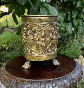 Wilhelminian period brass planter antique cachepot champagne cooler wine cooler wine stand - Picture 1 of 20
