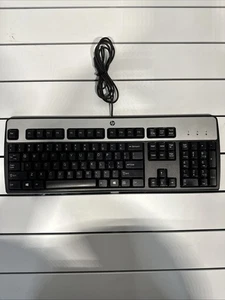 HP KU-0316 434821-001 Black/Silver Standard USB-Wired Keyboard Tested - Picture 1 of 4