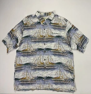 Camisa Hawaiana Reyn Spooner De Colección Para Hombre 2XL Chico Buffet Barcos Océano De Colección - Imagen 1 de 9