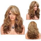 Fashion Party Wavy Long Curly Wigs Ombre Hair Wig Brown Gold Blonde