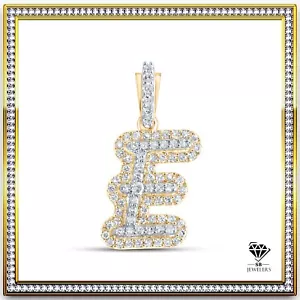 Womens 10k Yellow Gold Initial "E" Pendant 0.2 CTW Natural Diamond 1.26g Charm - Picture 1 of 1