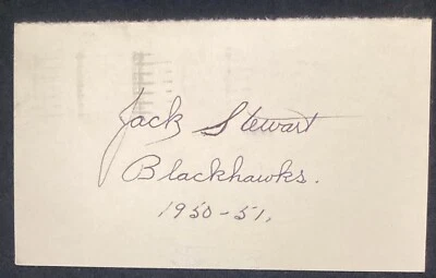 Jack Stewart Signed GPC Postcard Blackhawks Hockey HOF Autograph JSA - Image 1 of 4