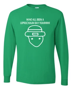 Camisa de manga larga verde trébol irlandés de San Patricio para hombre - Imagen 1 de 8