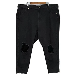 Levis Signature Gold womens mom jeans plus 24 distressed stretch black distress - Picture 1 of 6