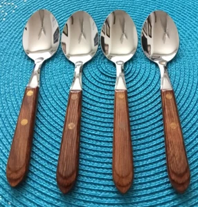 4 cucharas sopera ovaladas de colección Washington Forge TOWN & COUNTRY mango de madera nunca usadas EE. UU. - Imagen 1 de 9
