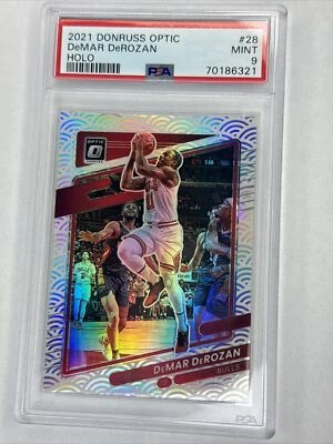2021-22 DONRUSS OPTIC WHITE PHOTON PRIZM  BULLS DEMAR DEROZAN PSA 9 - Image 1 of 2