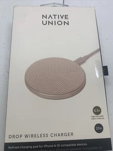 Native Union Drop - Wireless Charger [Qi Certified] 10W Gray with USB-C Cable - Picture 1 of 3