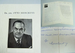 Lawyer Otto Merckens (1878-1962): 2 Letters Bad Eilsen 1958 And 1960 An Thorner - Picture 1 of 11